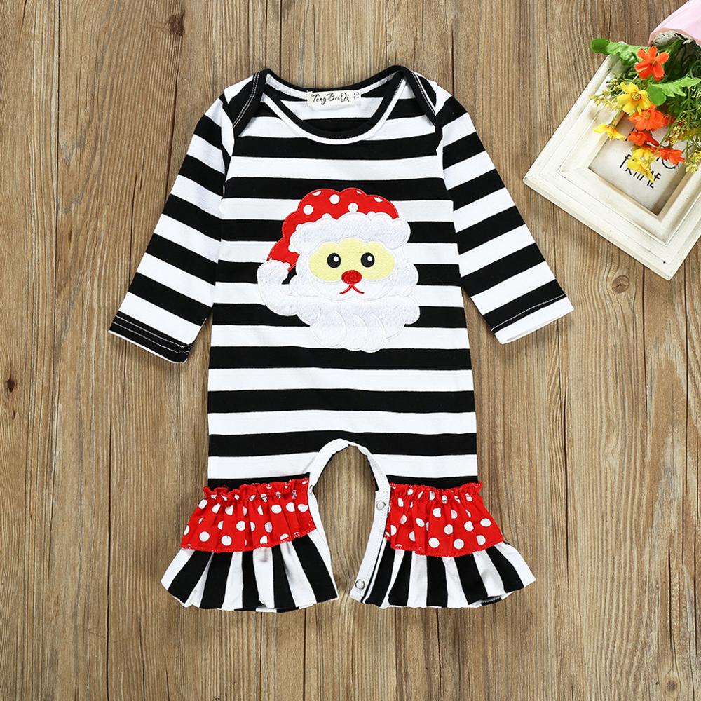 Born Baby Clothes Christmas Baby Boys Girls Infant Striped Christmas Deer Romper Jumpsuit Outfits Clothing babys costume 20: A / 18M