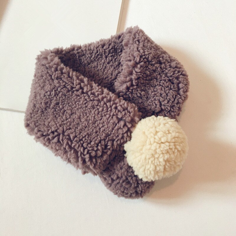 Herfst- en wintergebreide kindersjaal joker koreaanse stijl effen ringsjaal voor jongen en meisje 44: Paars 