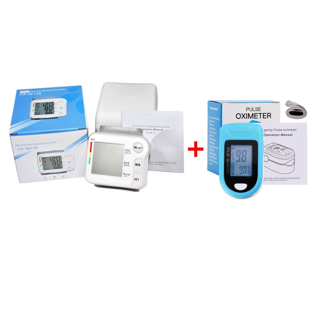 Blood Oxygen Monitor Pulsoxymeter Zuurstofverzadiging Monitor Arm Bloeddrukmeter Bp Bloeddrukmeter Tonometer: 1 Set with box