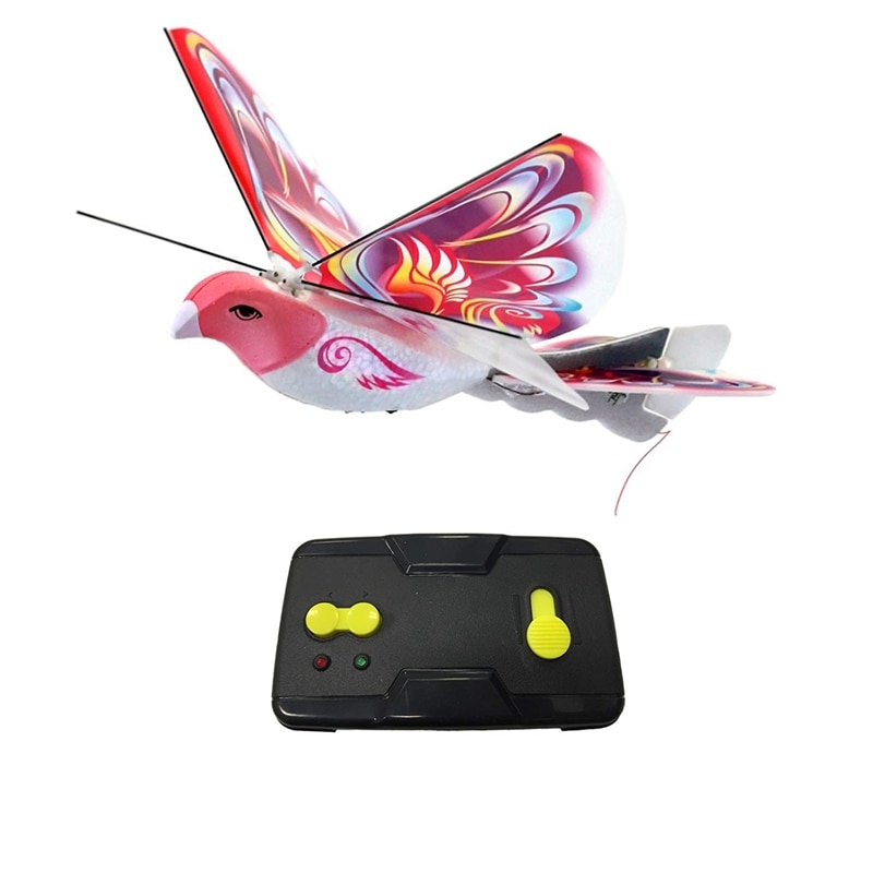 Remote-Controlled Bird Simulation Flapping-Wing Flight Induction Bird Electric Eagle Remote Control Bionic Bird: Pink