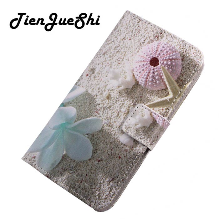 TienJueShi-Funda de cuero con tapa de protección para adolescentes, estilo Patter, DUODUOGO J6 Plus, monedero: Sea Star