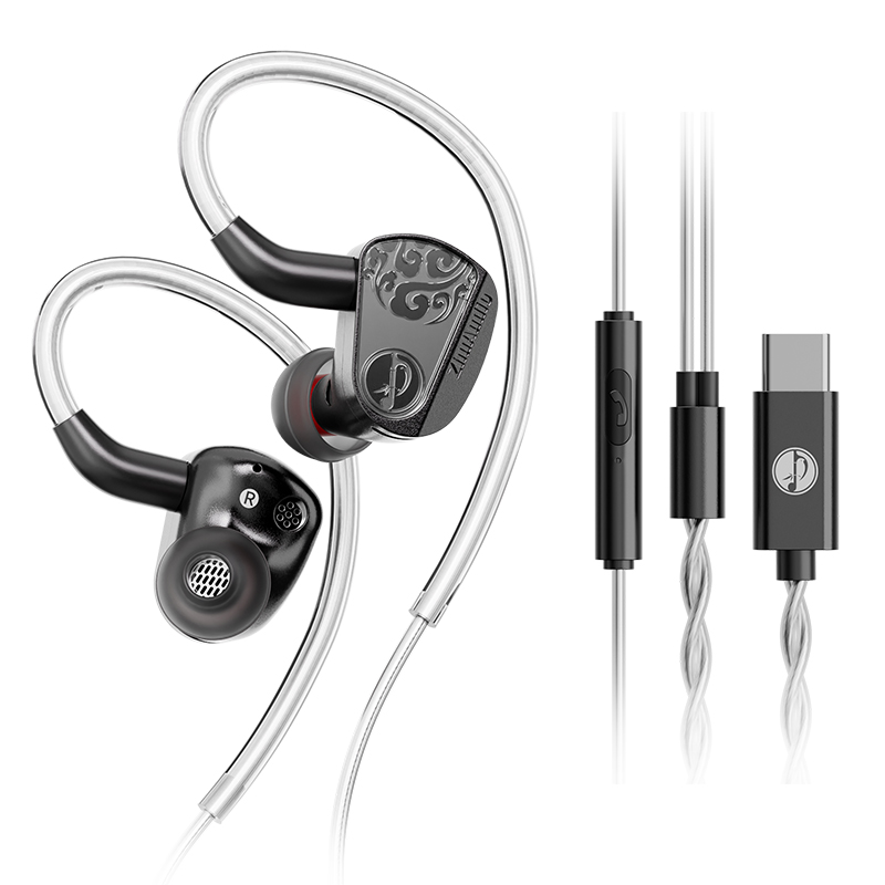 Zhulinniao Jinghong Z3 fones de ouvido HIFI intra-auriculares jogo de música profissional de alta fidelidade 0,78 fones de ouvido destacáveis totalmente metálicos: YELLOW