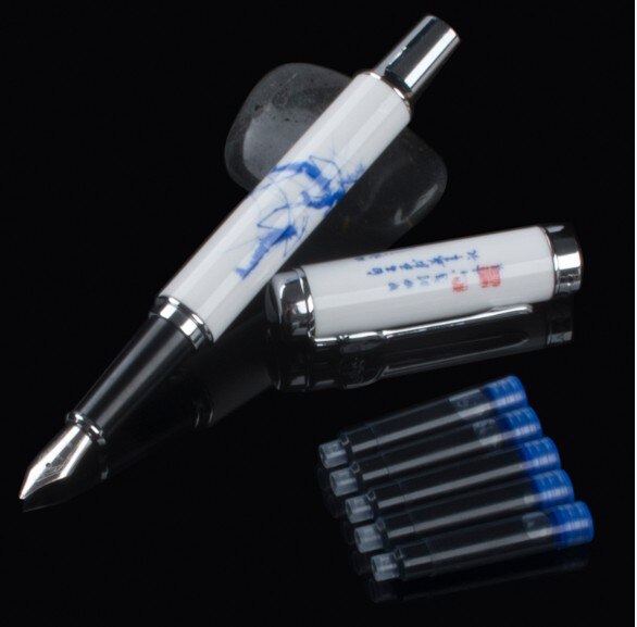 JINHAO 950 Blue and White Porcelain Fountain Pen of the Dragon (Medium Nib): 05