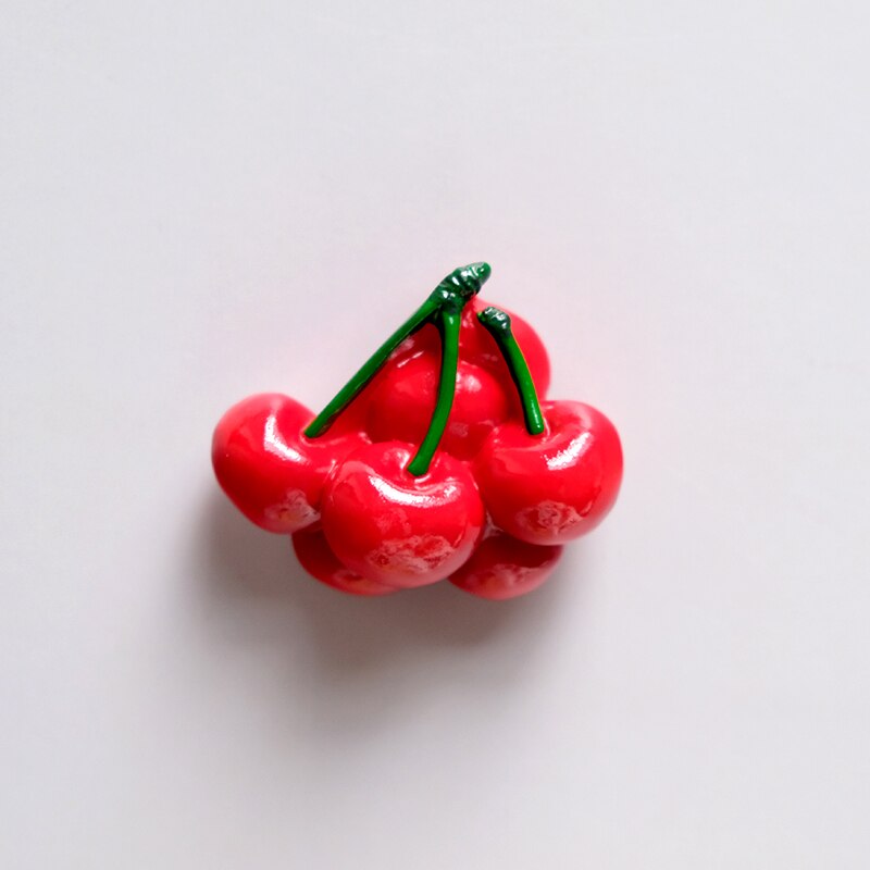 Decorative Refrigerator Magnet Funny Resin Kitchen Fridge Magnets Cute Whiteboard Locker Magnets for Boys and Girls: Cherry