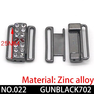 2 teile/los silber Gold Rechteck Band Verschluss Haken &Ampere; Schließe Strass bh schnalle Taille Verlängerung NäHenne Auf Kleidung Bh Clip haken: Nein022 Schwarz702 25mm