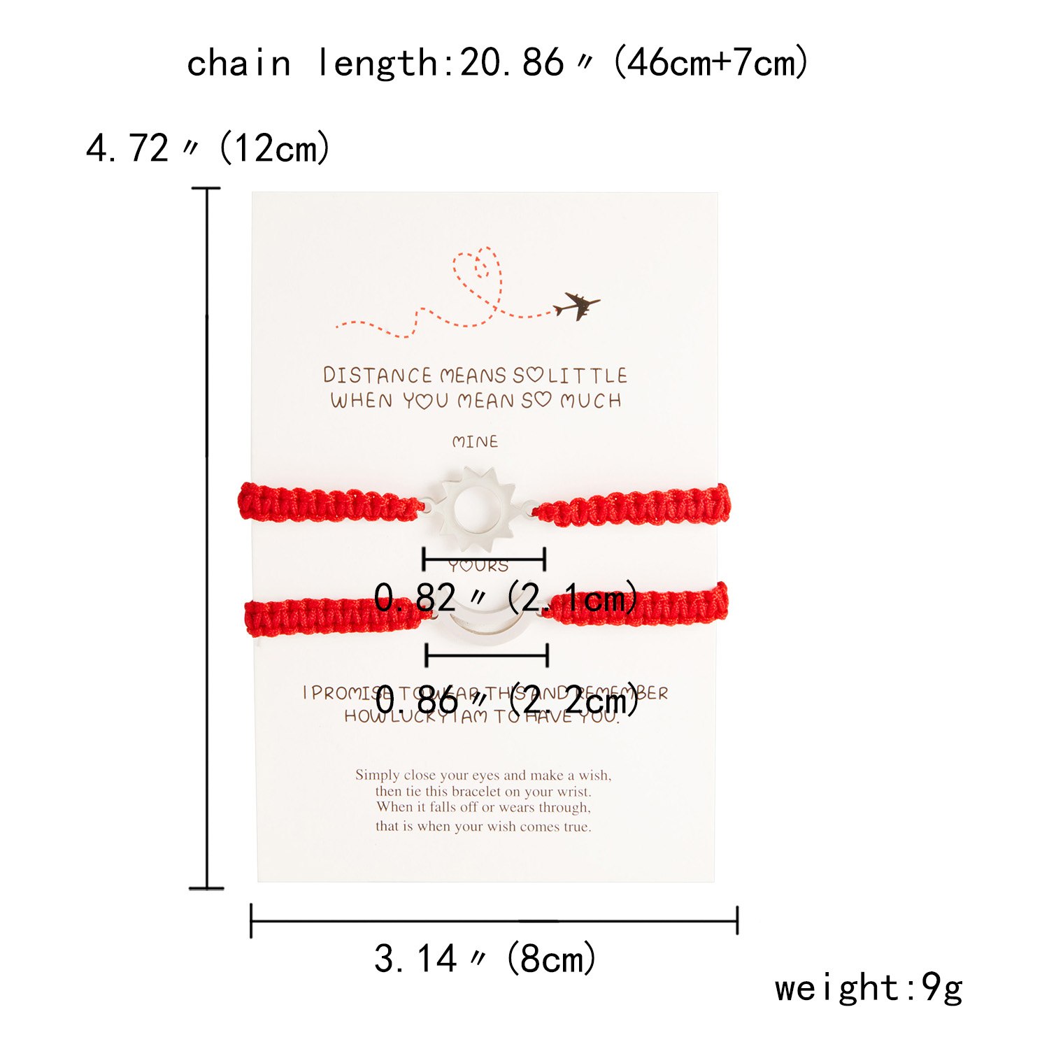 2 Stks/set Zon Maan Paar Armband Set Rvs Charm Handgemaakte Touw Verstelbare Armbanden Voor Vrouwen Vriendschap Sieraden: Style-7