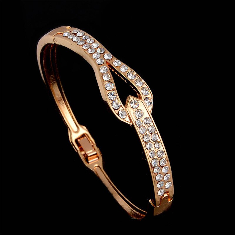 SHUANGR Crystal Armbanden Rose Goud-Kleur Armband voor Vrouwen Pulseiras Femininas Sieraden TZ329