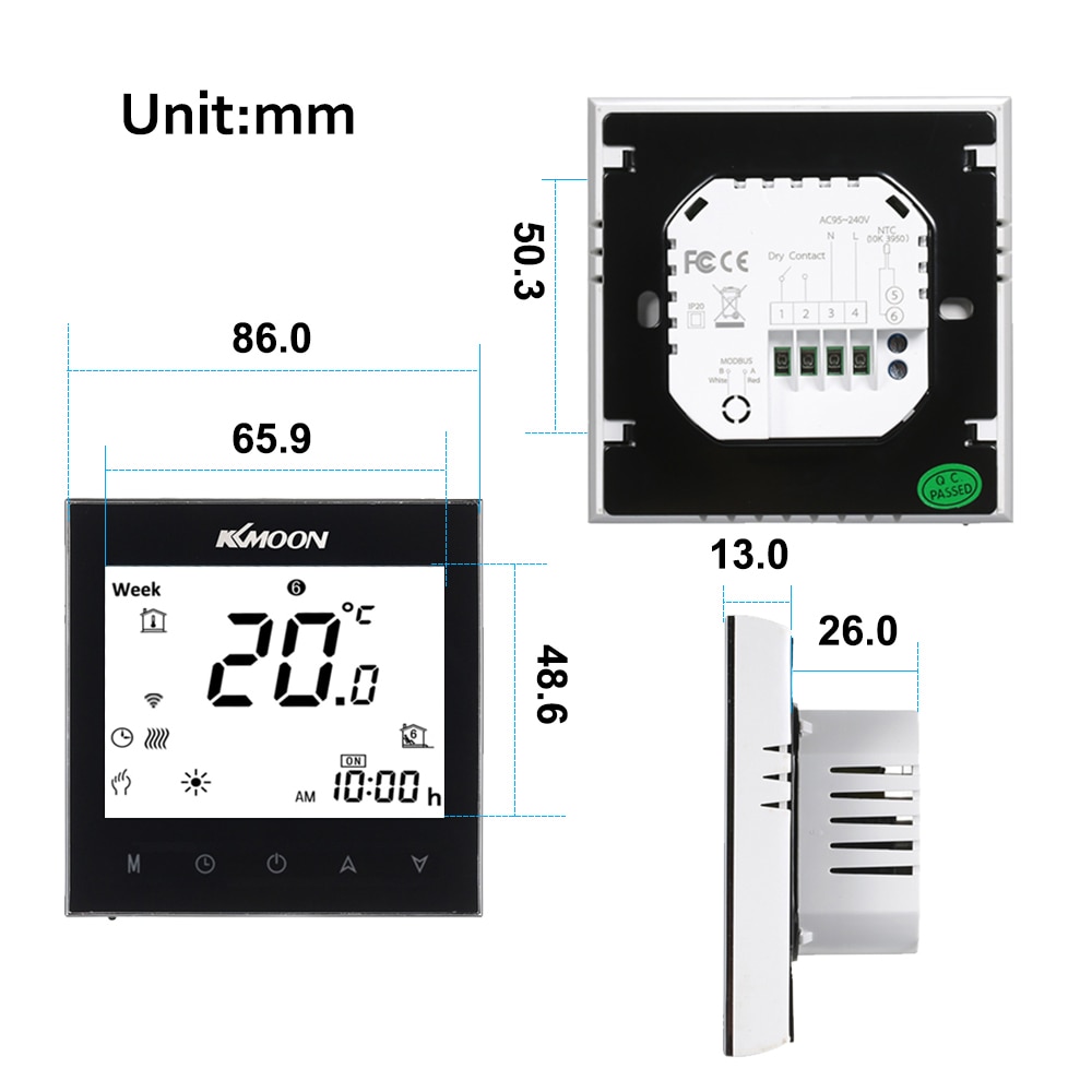 WiFi Smart Thermostat Temperature Controller for Water/Electric floor Heating Water/Gas Boiler Works with Alexa Google Home