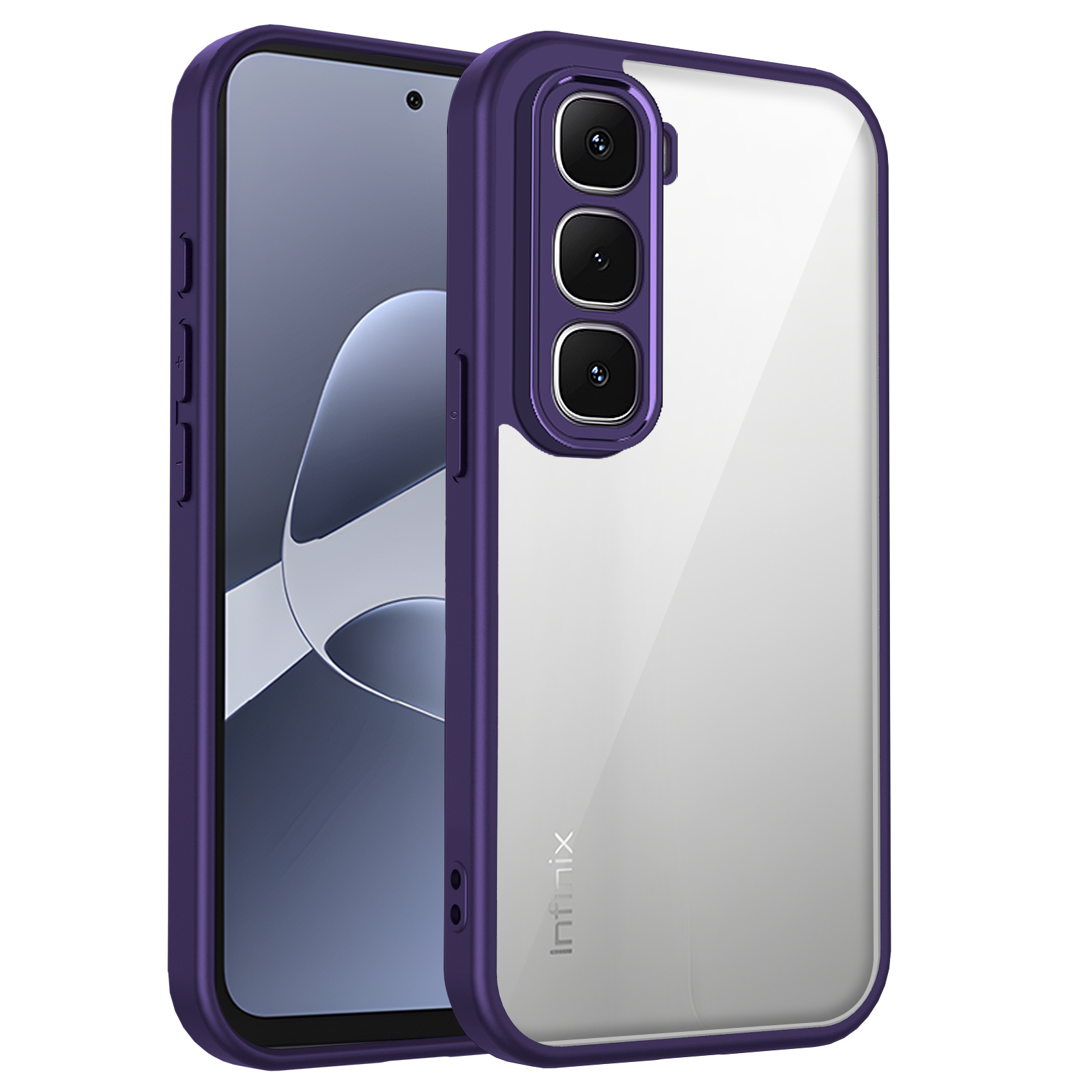 For Infinix 60 Case On Infinix 60i Cover Infinix 60 Phone Case Armor Shockproof Matte Acrylic Clear Hard Cover: ABS / black