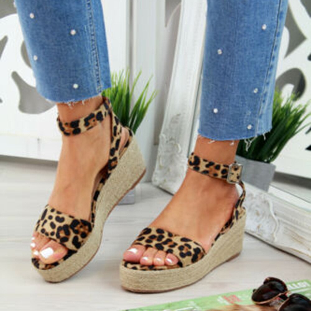 Oeak sandalias De Mujer Zapatos De verano Correa sandalia plataforma cuñas Zapatos Mujer Casual Peep Toe Zapatos De Mujer