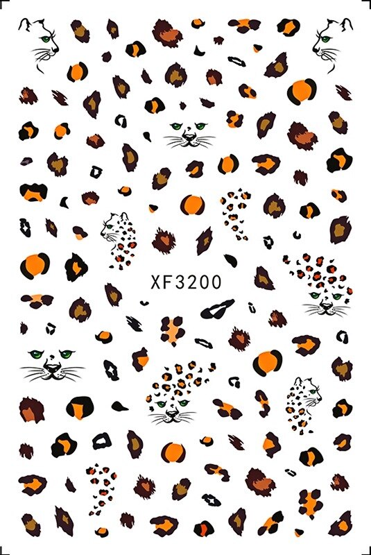 DIY Chinesische Neue Jahr Nagel Aufkleber Selbst Klebe Japanischen Decals Tipps Leopard Frühling Lavendel Nagel Kunst Blume Aufkleber Für NäGel: XF3200