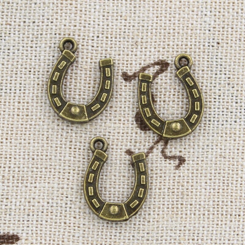 30 Pcs Charms Lucky Horseshoe Paard 15X12 Mm Antiek Brons Zilver Kleur Plated Hangers Maken Diy Handgemaakte Tibetaans sieraden: bronze