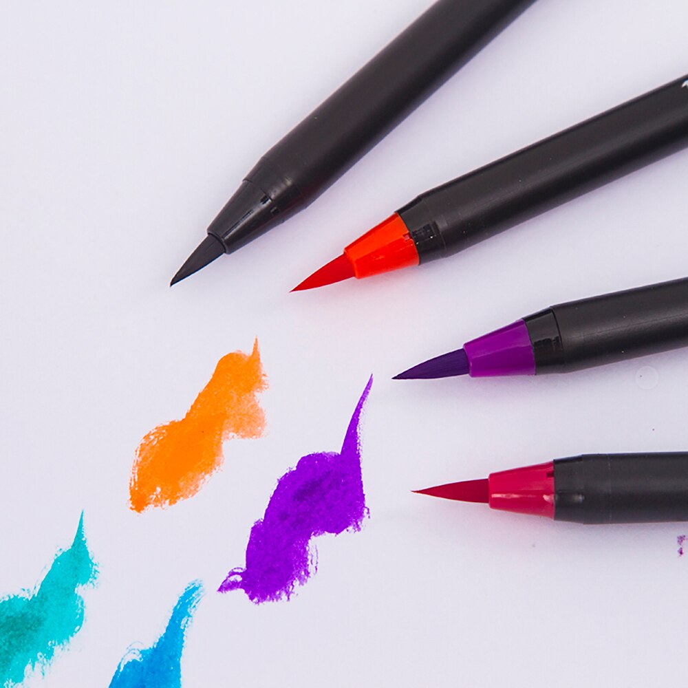 20/24/48 RealBrush Pens 0.4-2 MM Brush Watercolor Pens Drawing Coloring Books Manga Calligraphy Art Supplies Stationery