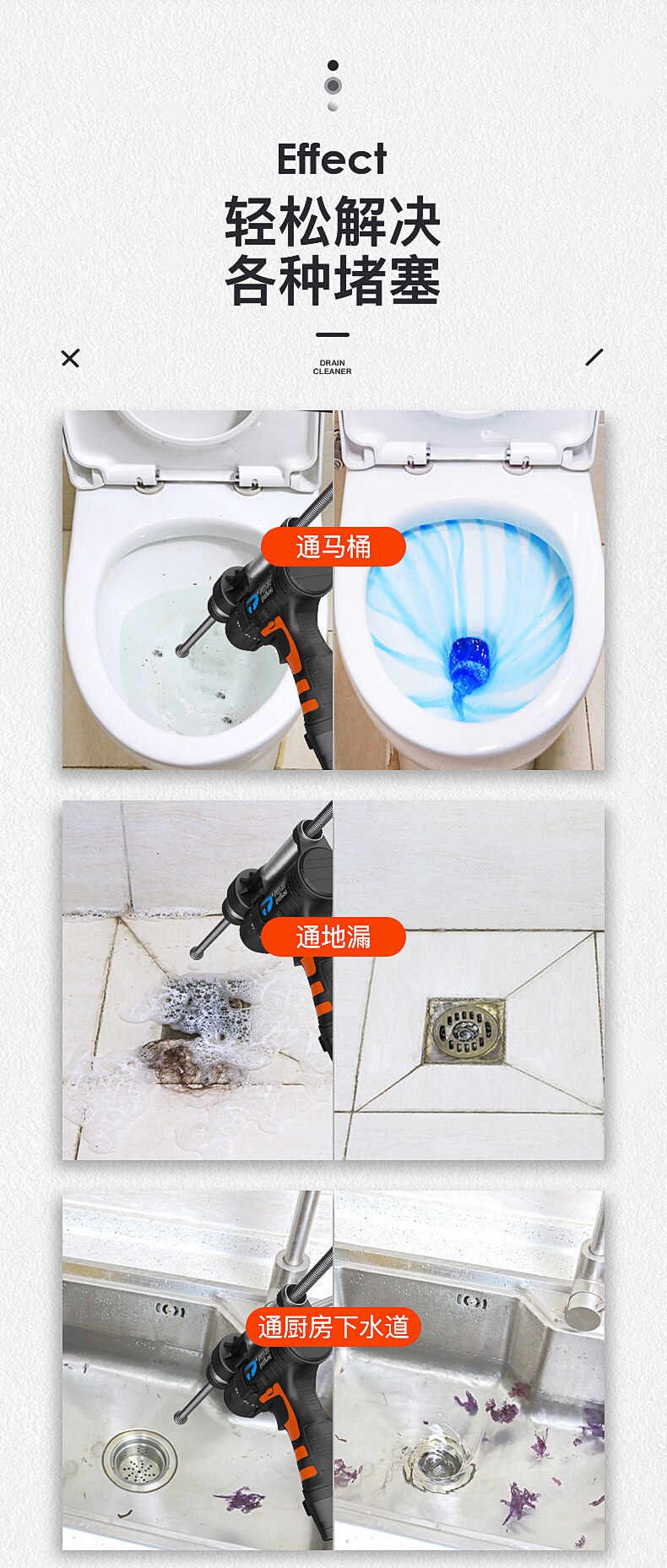 Sewer Drainage Facility Electric Pipe Sewer Unblocking Machine