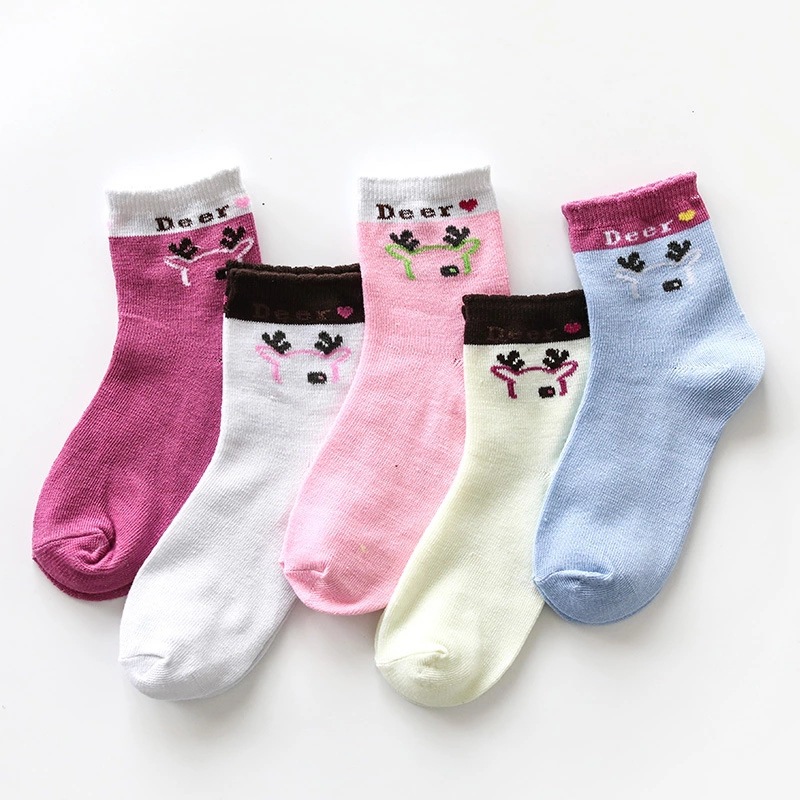 5 Pairs Kinderen Herfst Sokken Winter Kinderen Katoen Cartoon Lachend Gezicht Baby Meisjes Jongens Mode Sokken Maat 1 2 3 4 5 6 7 8 9 jaar: 05 / S (fit 1-3 years)