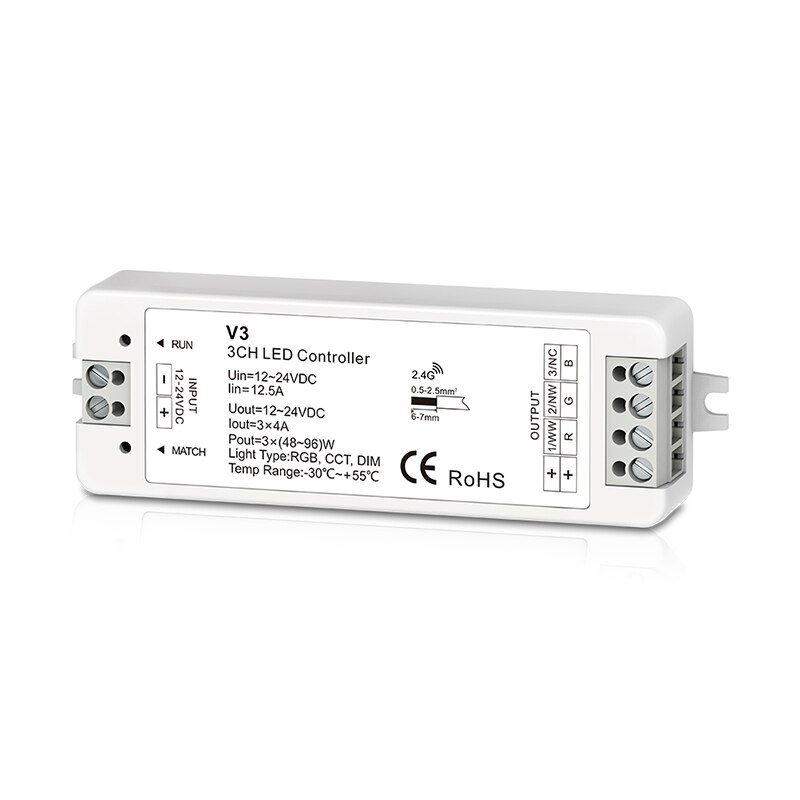 Wifi led lysdæmper rgb rgbw rgbcct strip controller ufo wifi til rf konverter 12v-24v arbejder med  v1/v3/v4/v5 trådløse modtagere: V3 modtager