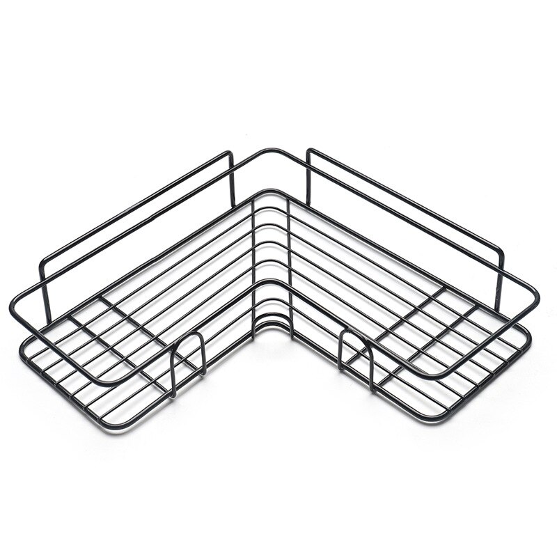 Etagère ventouse pour salle de bain ou cuisine, poinçon, cadre d'angle, fer forgé, rangement de shampoing et accessoires