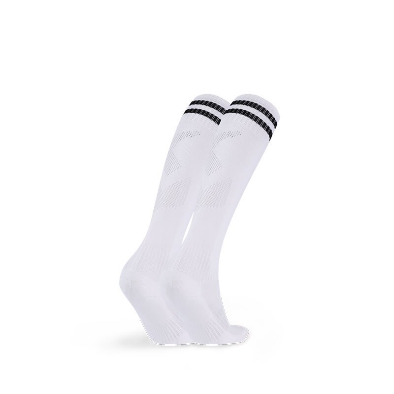 JIANFEI Professionelle Kinder Sport Fußball Socken Anti Slip Fußball Laufen Lange Strumpf Über Knie Gummi Socken: white black