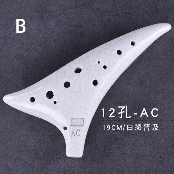 Professionele Porselein Ocarina Gerookte Burnning Ocarina 12 Gaten Oven gestookte Keramische Alto C Ocarina: B