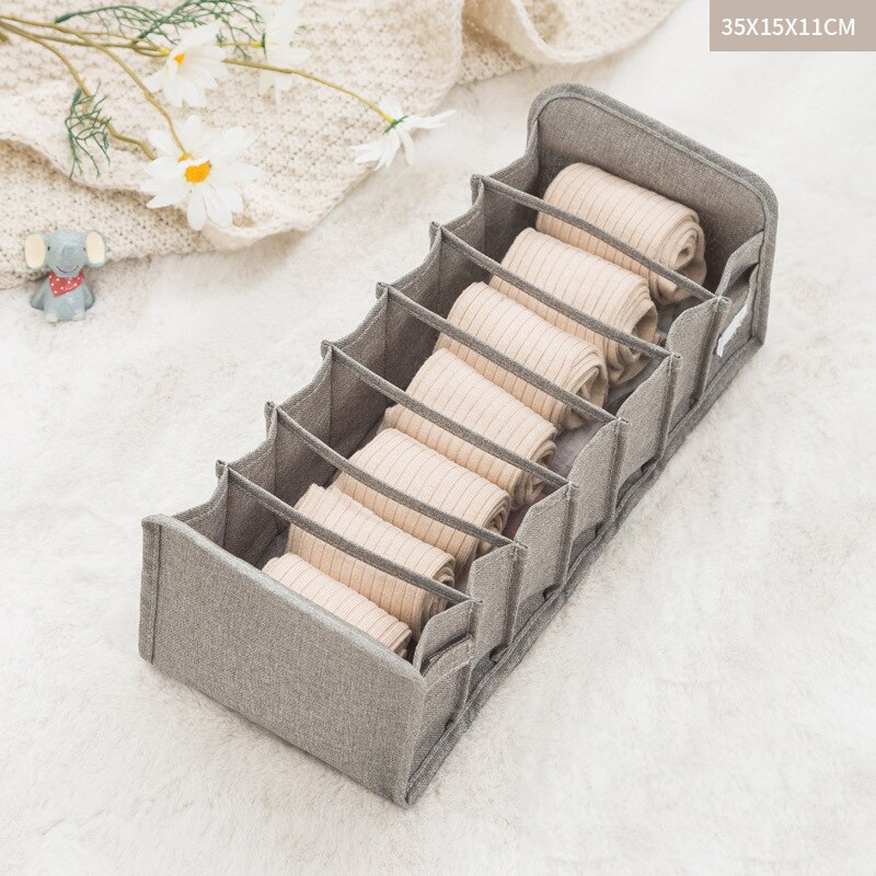 Bra Storage Drawers Panties Socks Ties Drawer Divider Closet Cabinet Wardrobe Organizer Home Foldable Clothes Organizer: Gray socks