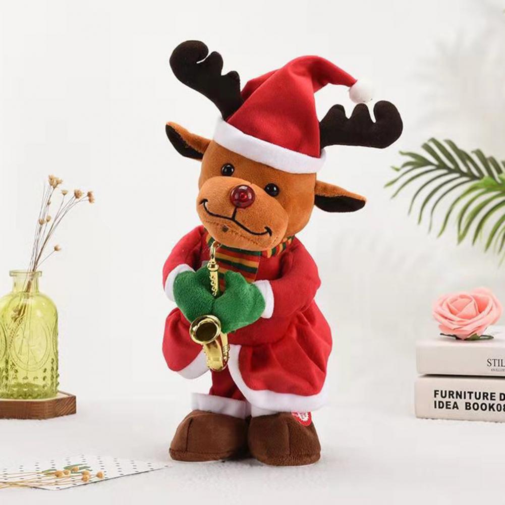 Kerst Speelgoed Met Instrument Lichtgewicht Muziek Geluid Elektrische Kerstman Zingen Pop Sneeuwpop Speelgoed Voor Plezier