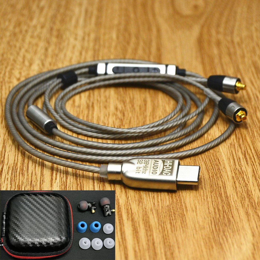 Newest MFI Lightning/Type-c DAC Decoding ALC5686 cable DIY Earphone For Senhai IE800 S Hybrid Drive Ceramic Cavity Headset: Type-c Black