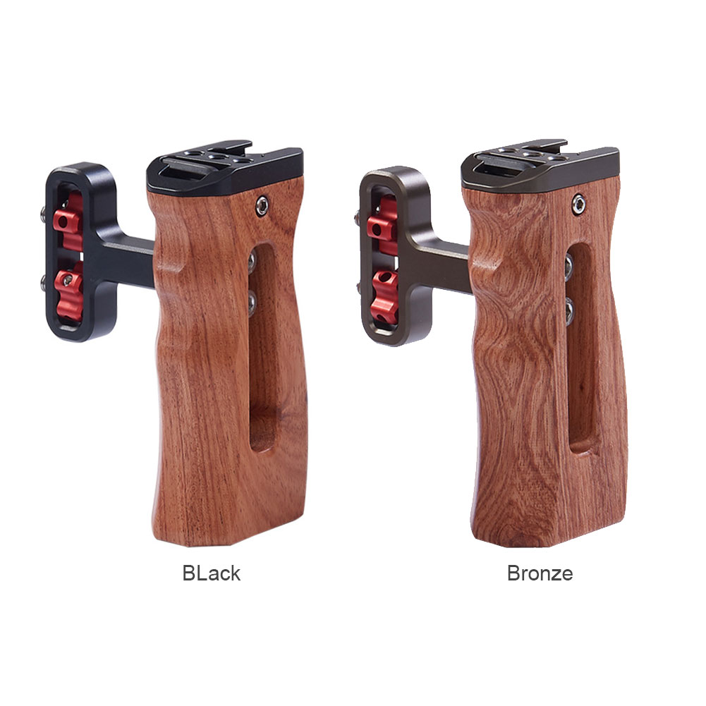 Ergonomischer seitengriff für kamerakäfige, höhenverstellbar, zubehör-blitzschuh, universelle verlängerung für dslrs mit schraubgewinde