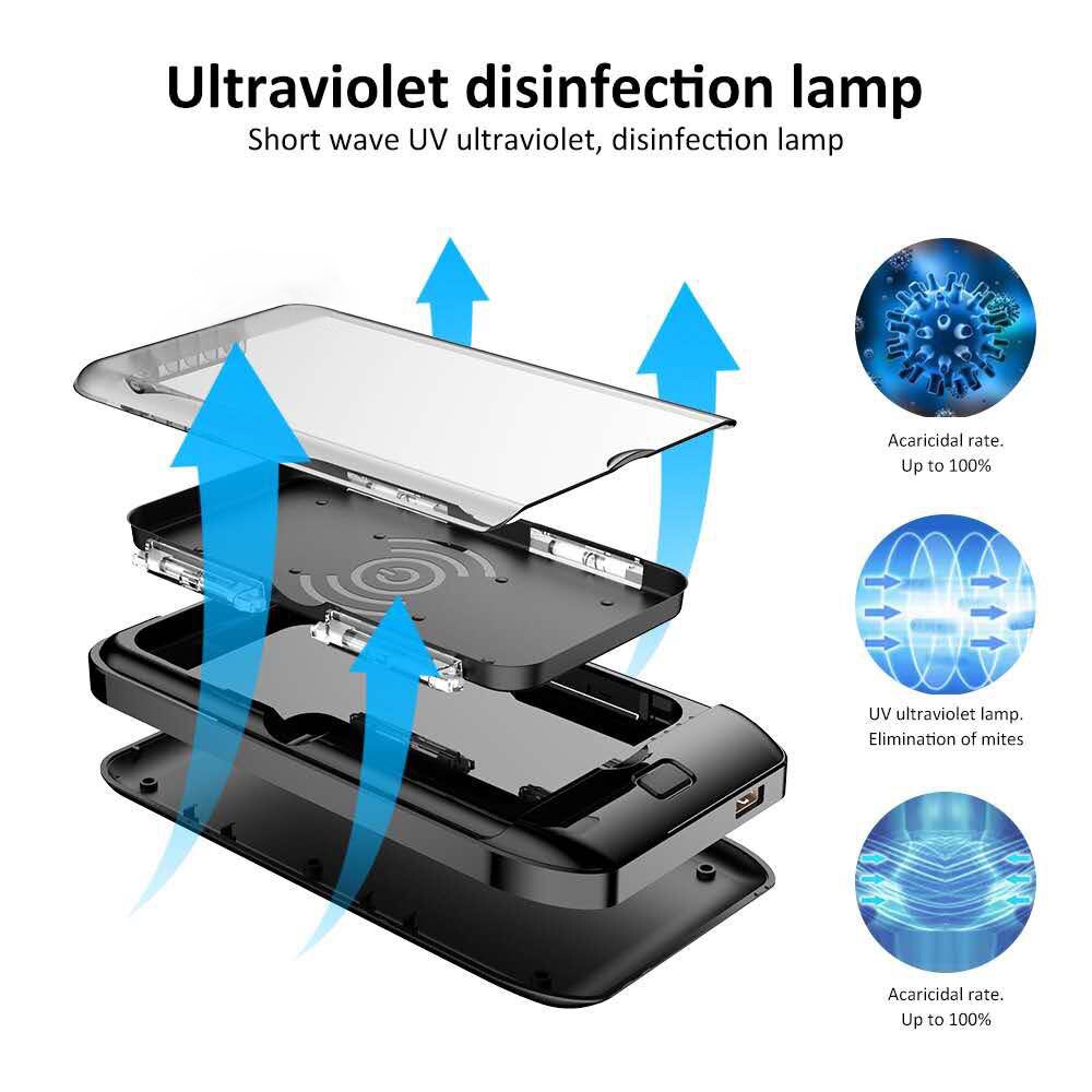 UV Cell Phone Sanitizer Cleaner with Function Disinfector for Smart Phone, Toothbrush, Makeup Tool, Glasses, Jewelry and More
