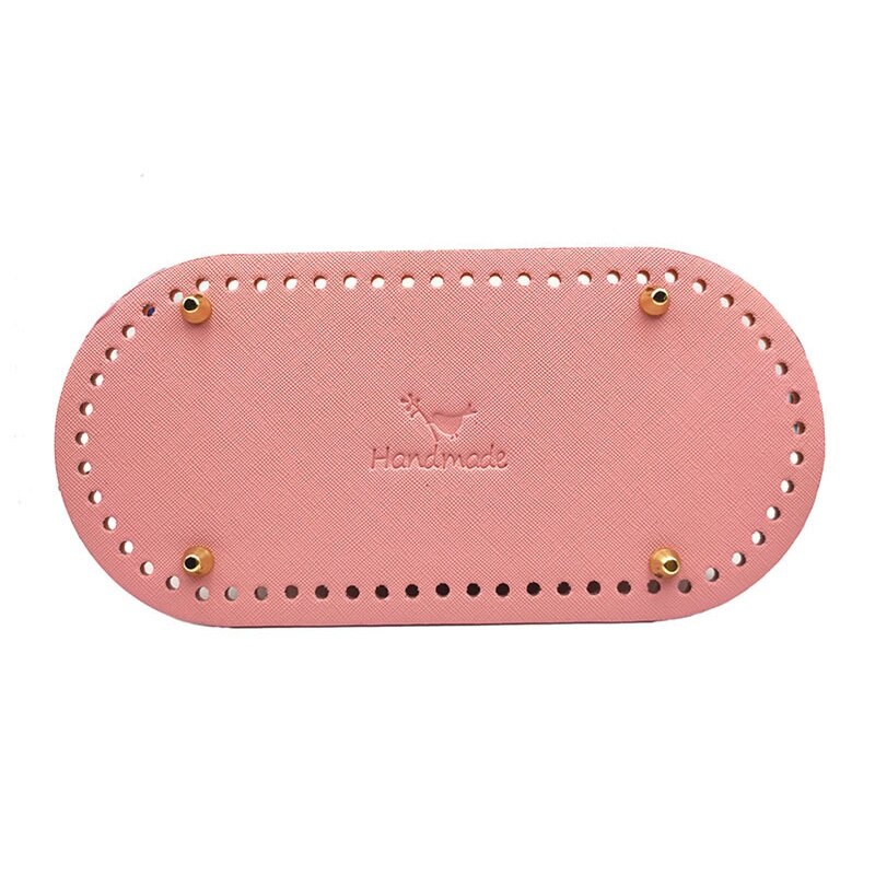 1PC 25x12cm Bag Bottom Base Oval DIY Tote Bag Handmade Crochet Shaper Leather Purse Insert Accessories: pink