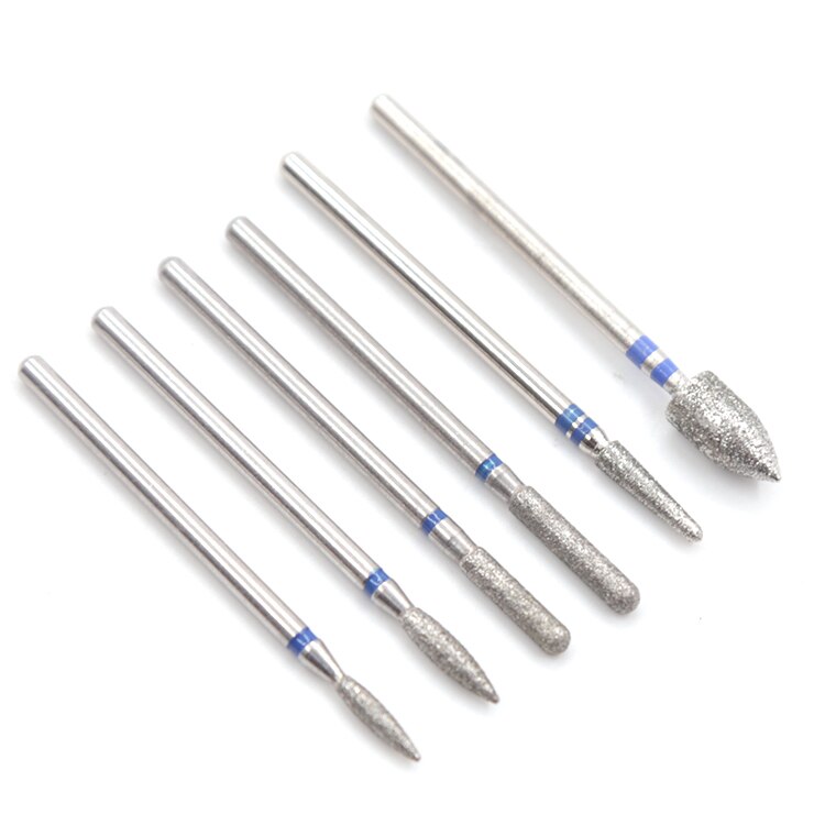 6 Stuks Nail Drill Bit Set Diamond Keramische Nozzle Voor Manicure Elektrische Frees Voor Manicure Machine Frees Voor nail: Goud