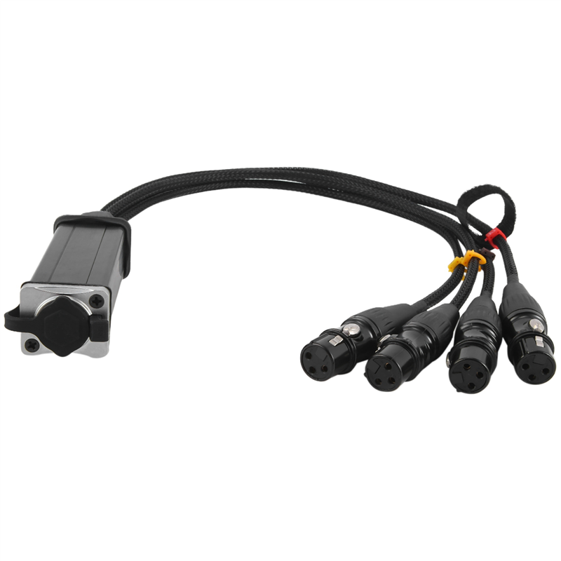 Cabo blindado cat b50b-rj45 de 5 canais com conectores xlr fêmea de 3- pinos para receptor de múltiplas redes  to 4 ideal para estúdios de palco.