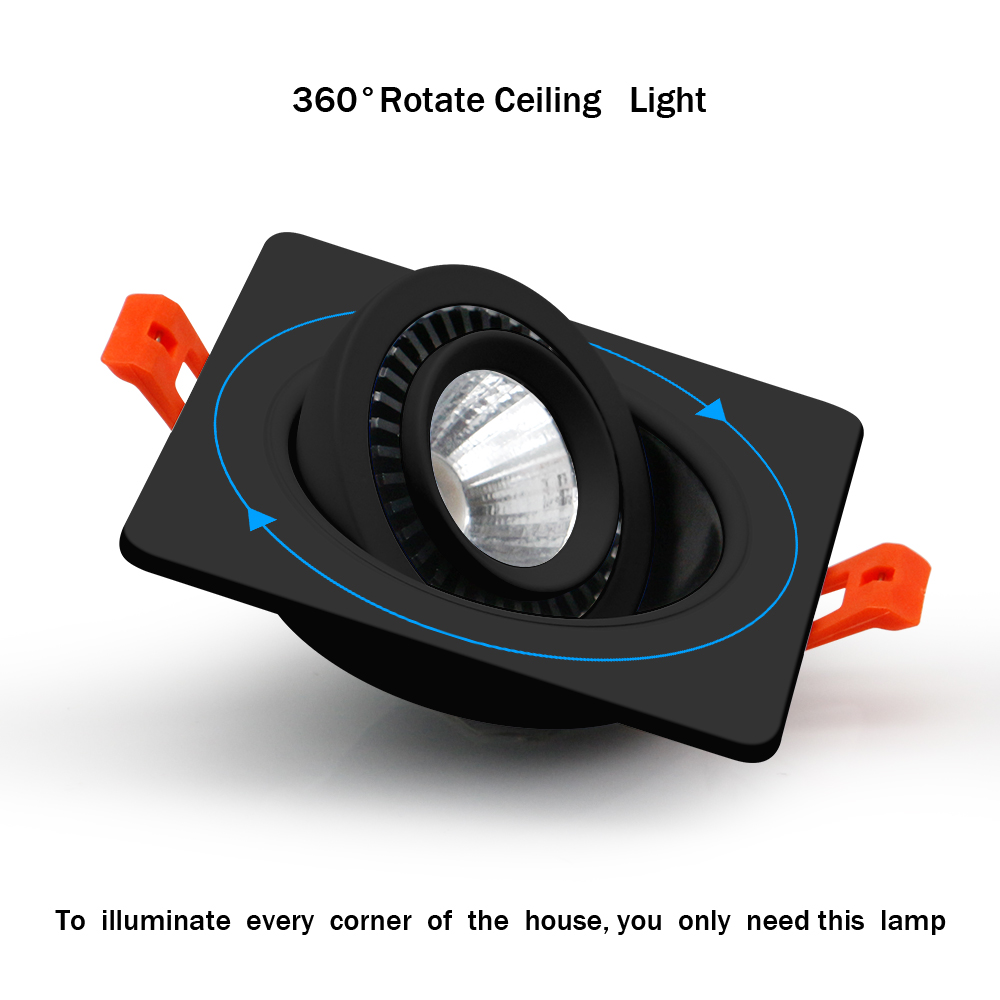 Luz empotrable Led, foco de techo ajustable 360, luces empotradas de 12W/18W, lámpara de techo Led, accesorio de iluminación para el hogar