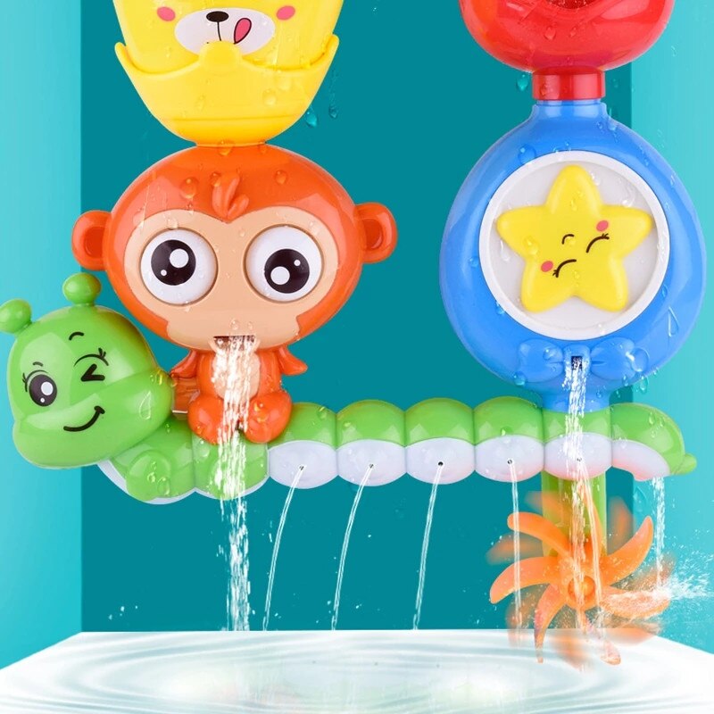 Baby Shower Speelgoed Badkamer Zuignap Track Water Game Kraan Bad Water Spray Tool Zwemmen Bad Speelgoed Kinderen Douche Speelgoed