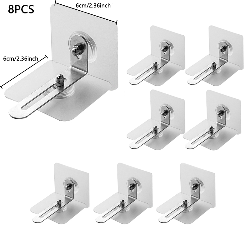 Anclajes para muebles, dispositivo fijo autoadhesivo fuerte para evitar el desempañamiento, sin perforación, seguridad, antiobvoltura, anclajes de hebilla para gabinete: Caqui oscuro