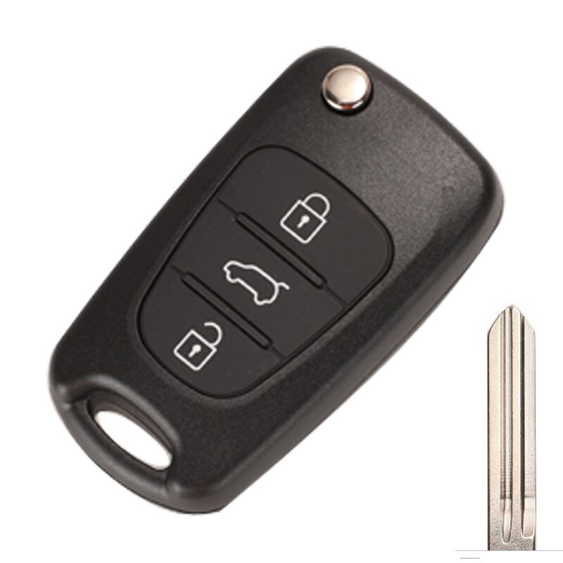 Jingyuqin 3 botones remoto clave Shell para HYUNDAI I30 IX35 para Kia K2 K5 las llaves del coche en blanco cubierta de la Caja: Verde / 3 Botones
