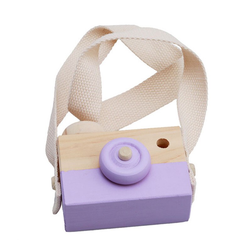 Caja fuerte de madera portátil para bebés, accesorios de fotografía para niños, cámara de madera, juguete de cumpleaños, de Navidad, decoración para habitación de niños: Morado