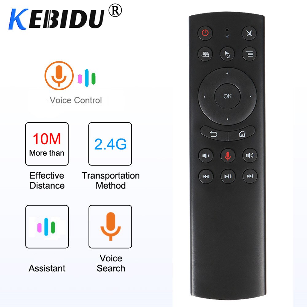 Kebidu G10S G20S G30S Gyro voix télécommande IR apprentissage 2.4G sans fil mouche Air souris pour Android TV Box pour Mini H96 MAX X99