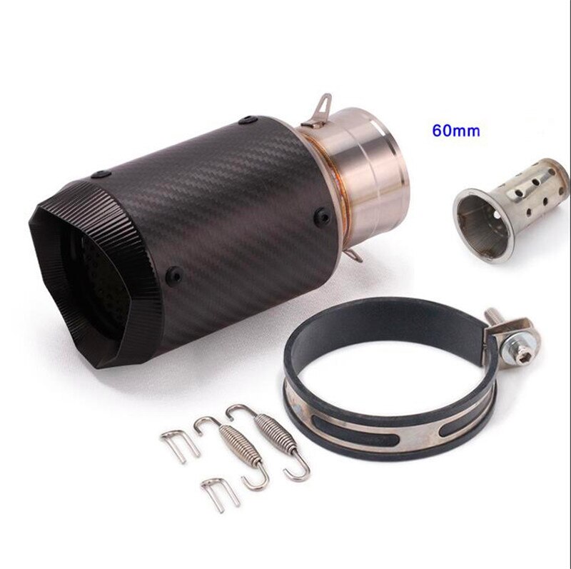 Tubo de escape de fibra de carbono para motocicleta, 51mm/60mm, Austin Racing tubo, escape de moto, pegatina AR: 60 mm G
