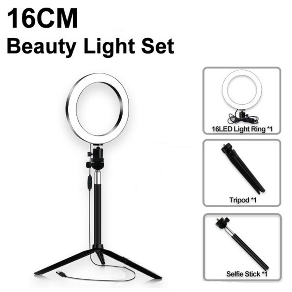 6inch Phtography Light Dimmable LED Studio Camera Ring Light Photo Phone Video Lamp Selfie Mount