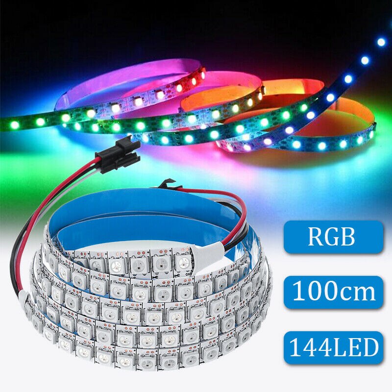 Ws2812B 5050Smd 144 Led Light Strip Met Ingebouwde Rgb Ic Individuele Adresseerbare Dc: Default Title