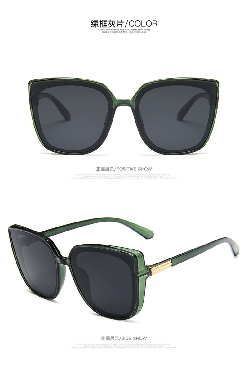Gafas de sol de cara grande para hombre y mujer, lentes de sol de tendencia europea y americana, retro, con personalidad,: 5