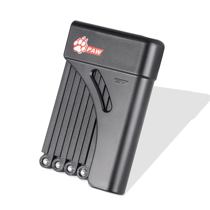 PAW Bicycle Foldable Chain Lock W/ Bracket Mount on Bike Handy Pocket Storage Key Lock Safe Locking PW0503