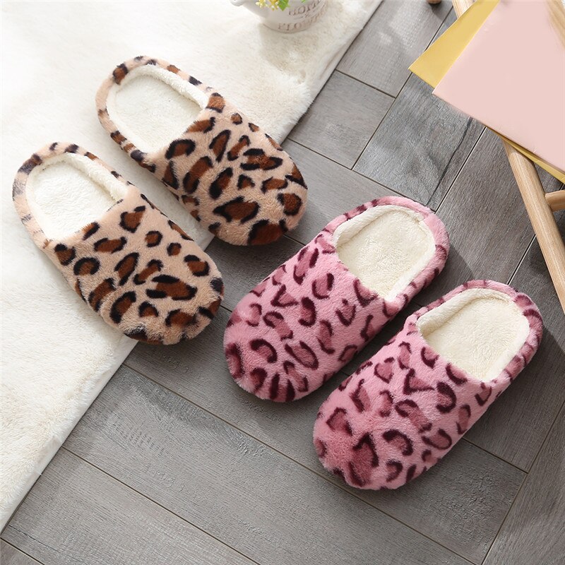 Mannen Vrouwen Zachte Bodem Thuis Slippers Luipaard Print Indoor Floor Slippers Antislip Schoen Voor Slaapkamer Huis Slippers Warme schoenen