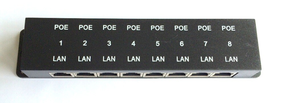 Multi Port Passive 10/100 Power over Ethernet PoE Injector for up to 8 devices -Power Supply NOT Included: POE-8-ENC
