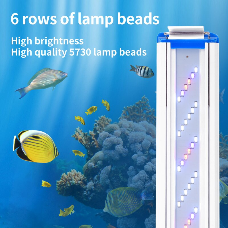 Super Slim LEDs Aquarium Lighting Aquatic Plant Light 18-70CM Extensible Waterproof Clip on Lamp For Fish Tank 220-240V