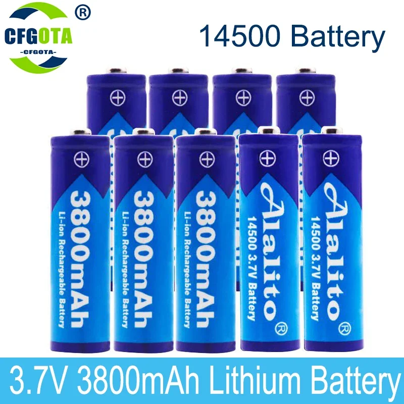Batería de litio recargable para soldar, pila de hoja de níquel para linterna LED, juguete, 14500, 3,7 V, 3800mAh