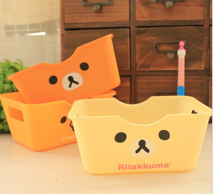 1PC Cartoon Cute Lovely Bear Rectangle Desktop Collection Container Box Desk Finishing Storage Box for Home Office OK 0053