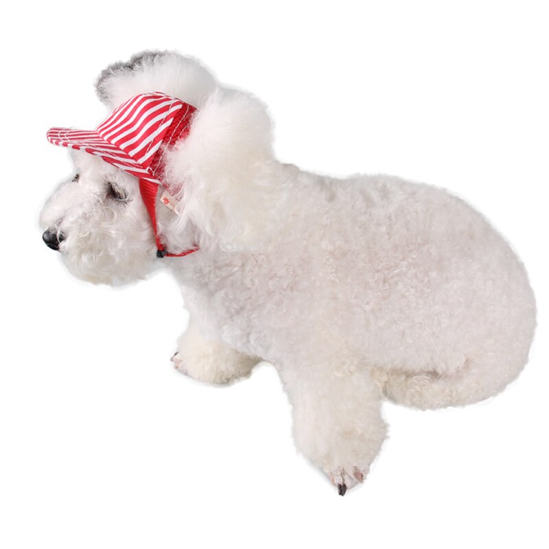 Sombrero perro mascota a rayas gorra de béisbol a prueba de viento viaje deportes sombreros de Sol para cachorro perros grandes traje de aseo suministros para mascotas