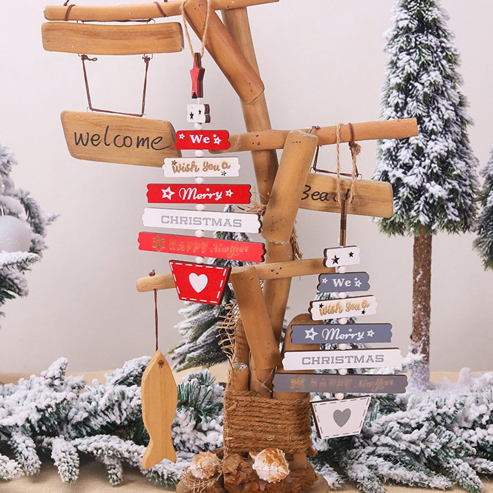 Kerstboom Houten Ornamenten Kerstversiering Kleur Houten Letters Kerstboom Hanger