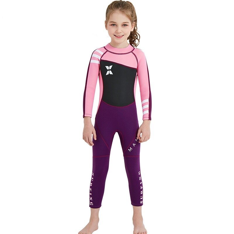 2.5MM Neoprene Boys Thermal Wetsuits Full-body Children Anti-UV Keep Warm Diving Suits Surf Swimwear Suit for kids: A / S